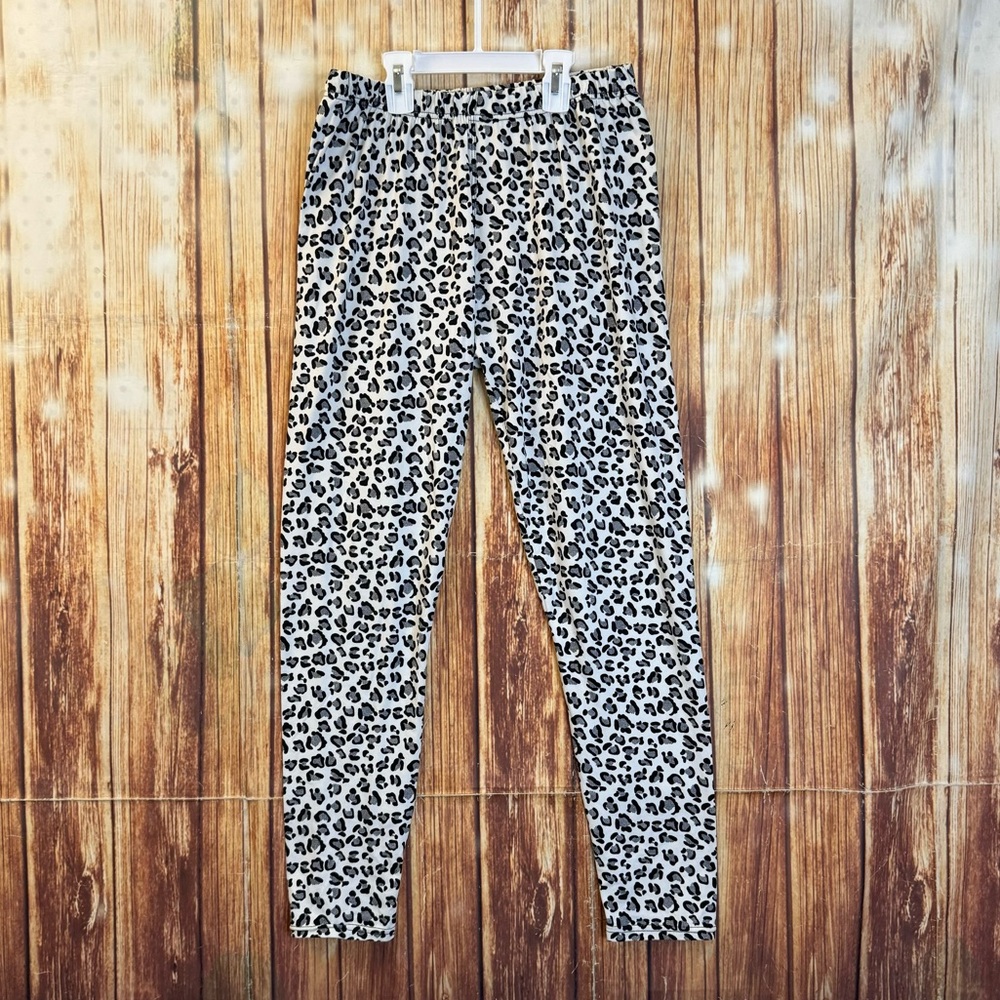 Shosho Women’s Animal Print White Black Legging Size Large